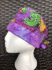 Mardi Gras โ๏ธ Surgical Cap Nurses Scrub Hat Womens USA ๐บ๐ธ Made Cotton
