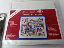 Crafter's Pride Mousepad Kit BUSY CAT Pattern & Mousepad