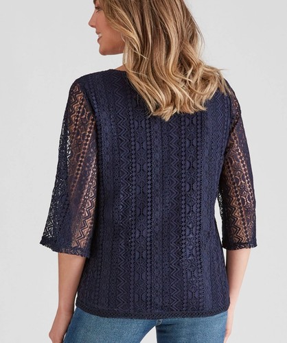 SIZE M - ROCKMANS 3/4 SLEEVE LACE TOP- NWT ~ RRP $59.99 - Picture 4 of 5