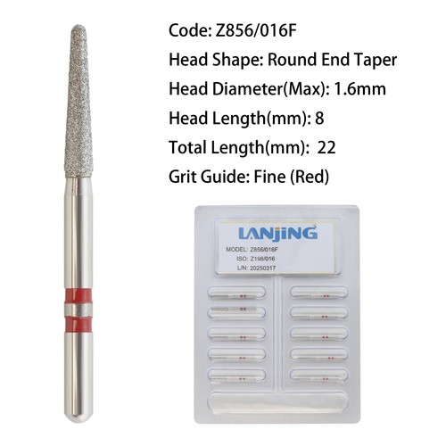 Dental Diamond Burs FG Zirconia Cutting Round End Taper Cylinder Football Ball - Picture 14 of 162