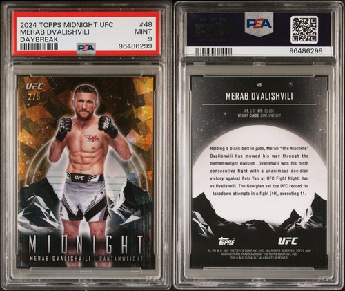 Merab Dvalishvili /5 Daybreak 2024 Topps Midnight UFC MINT PSA 9 POP 1 - 第 3/3 張圖片