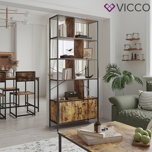 Bücherregal Fyrk Eiche rustikal 80 x 180 cm mit 4 Regalebenen Vicco - Bild 4 von 9