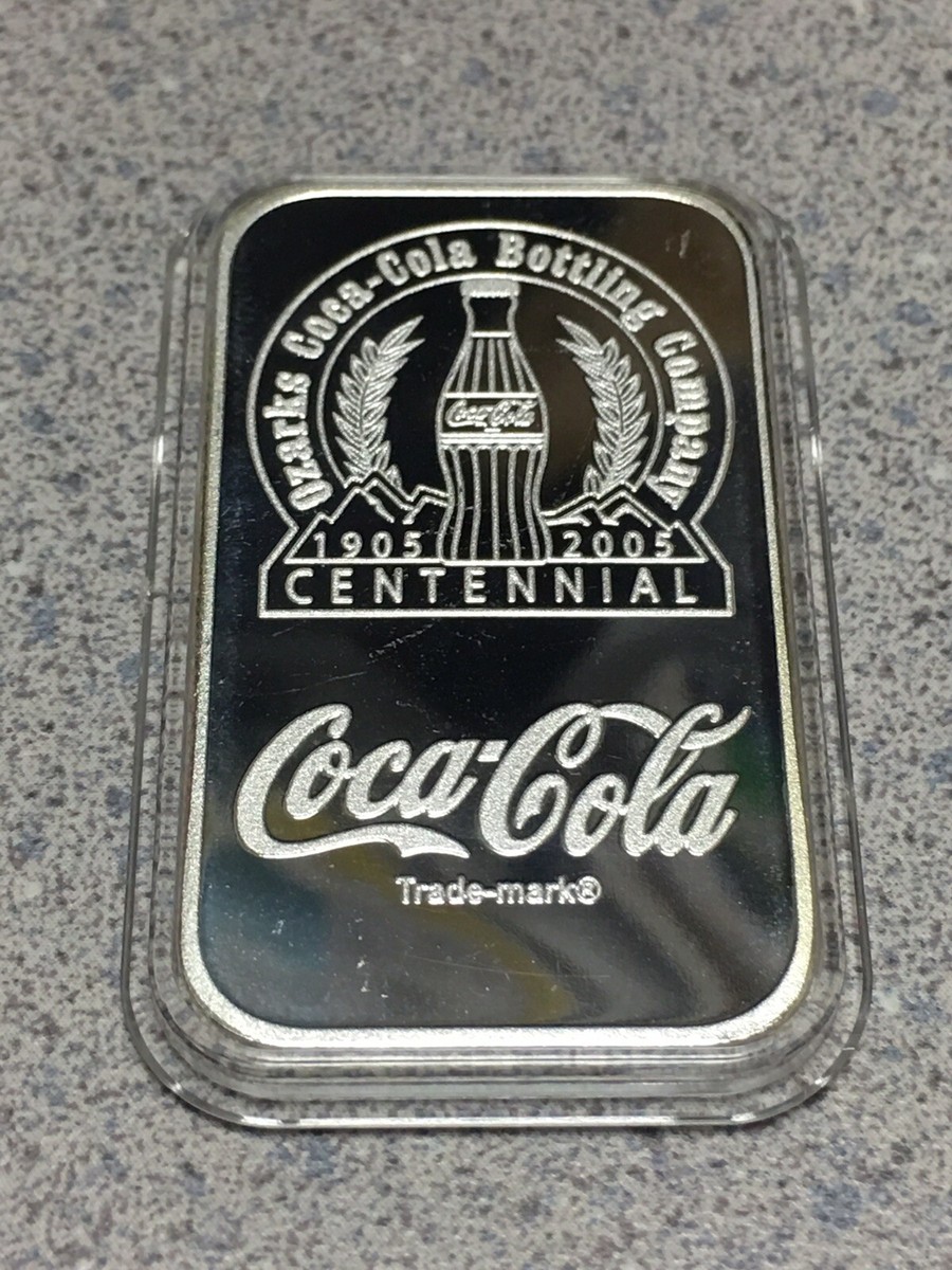 Coca Cola .999 1 oz Silver Bar Springfield Missouri Ozarks 100th