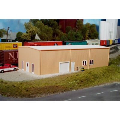 Pikestuff (HO-Scale) #541-0004 Prefab Warehouse 30'x80' (Gray & White) - NIB