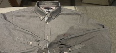 Tommy Hilfiger Mens Regular Fit Shirt XL Grau-Blau