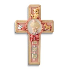 Precious Moments Jesus Loves Me Girl Praying Cross Hanging Art