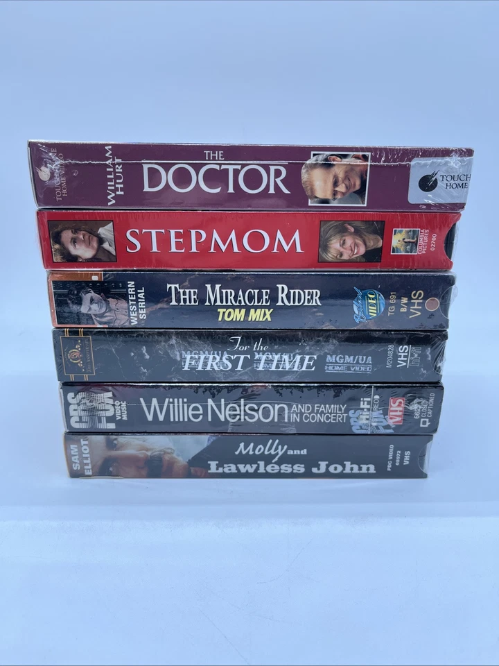 VHS Lot Willie Nelson Sam Elliot Mario Lanza Tom Mix Stepmom The Doctor New Foto 3 de 4