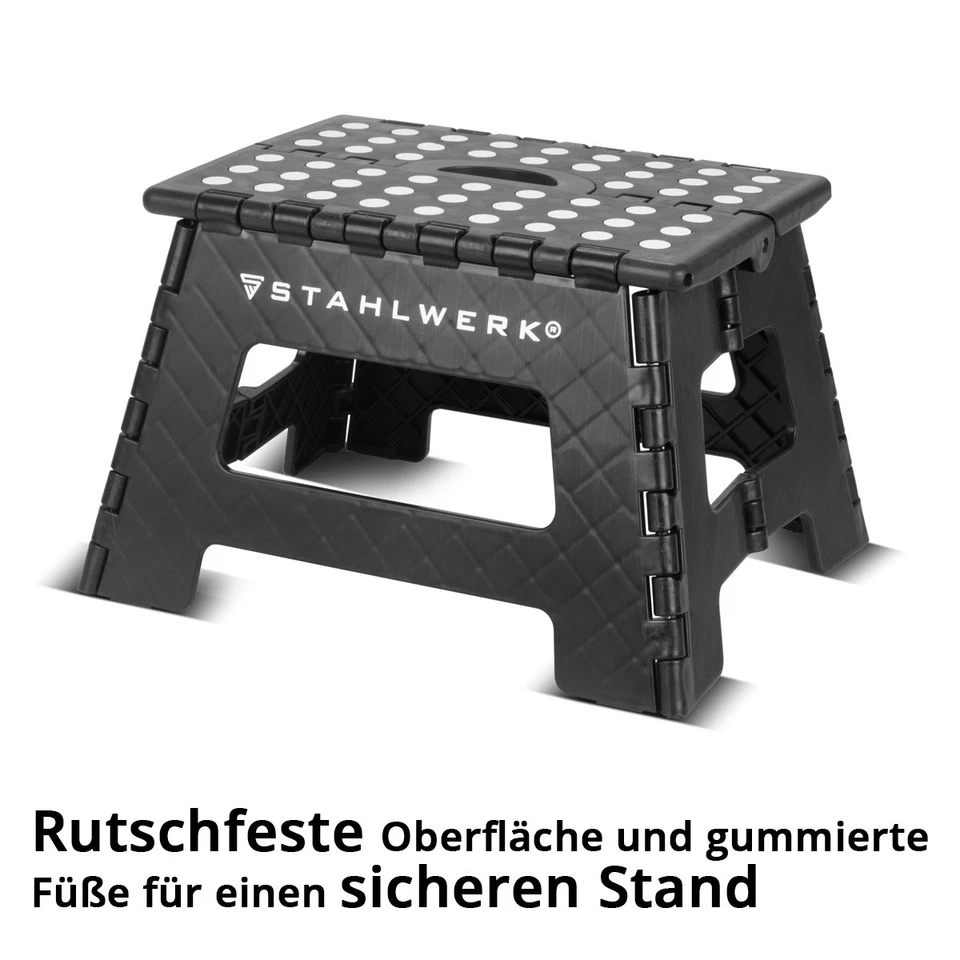 STAHLWERK Klapptritt 2er Set 150 kg Tragkraft Tritthocker Klapphocker faltbar - Bild 3 von 4