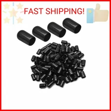 Bonsicoky 120Pcs Round Rubber End Caps 1/2 Inch (12mm) ID Vinyl Flexible Screw T