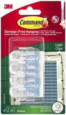 Command Clear Outdoor Light Clips with Adhesive Strips 8 Mini Hooks and 10 Small 0.97 per strip