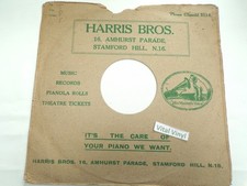 HARRIS BROS STAMFORD HILL N16 78 rpm Advert Sleeve Local Social History WALL ART