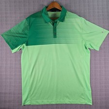 Nike Golf Tour Performance Dri-FIT Polo Shirt Mens XL Green Striped Gradient