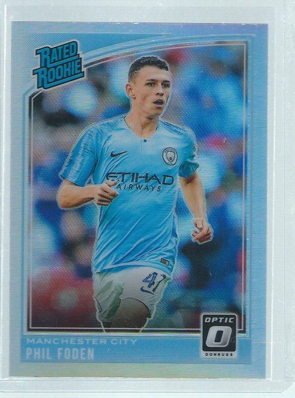 PHIL FODEN 2018-19 PANINI DONRUSS OPTIC RATED ROOKIE SILVER HOLO RC #179