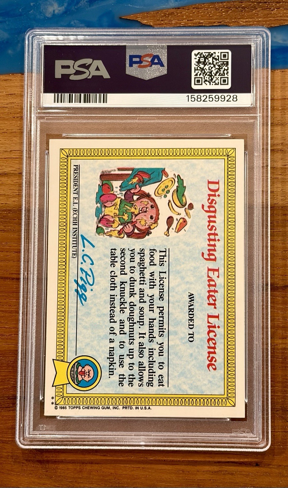 1985 GPK Garbage Pail Kids OS1 - Lizard Liz 38b Glossy - PSA 10 GEM MINT! view 2