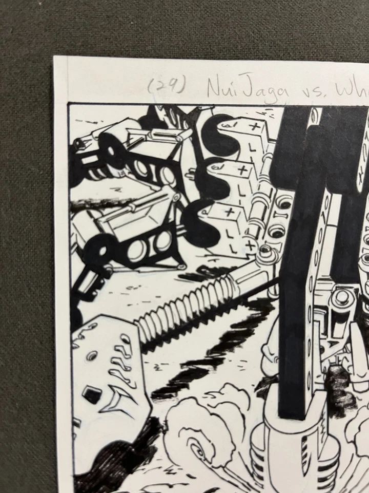 LEGO Bionicle: Quest for the Mask ARTE ORIGINAL Nui Jaga vs. Whenua tarjeta coleccionable Foto 2 de 4