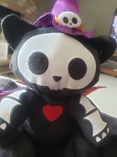 Skelanimals Kit Cat Witch Costume Outfit Goth Halloween Skeleton Plush Doll 8  