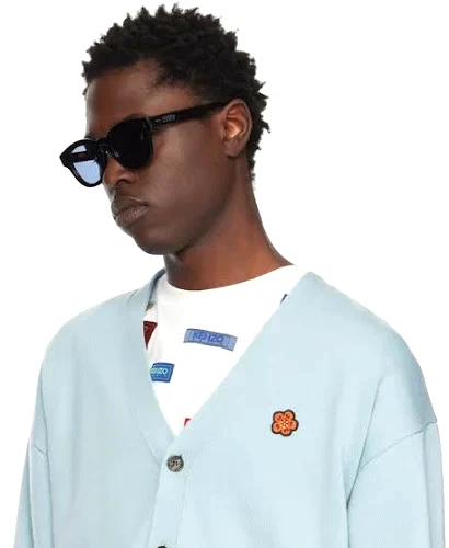 GAFAS DE SOL AUTÉNTICAS LENTES NEGRAS BRILLANTES/AZUL HUMO KENZO PARIS KZ40163I 01V 48-23 Foto 2 de 4