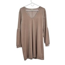 Madewell Size Large Blush Pink Polyester/Elastane Balloon Sleeve Dress