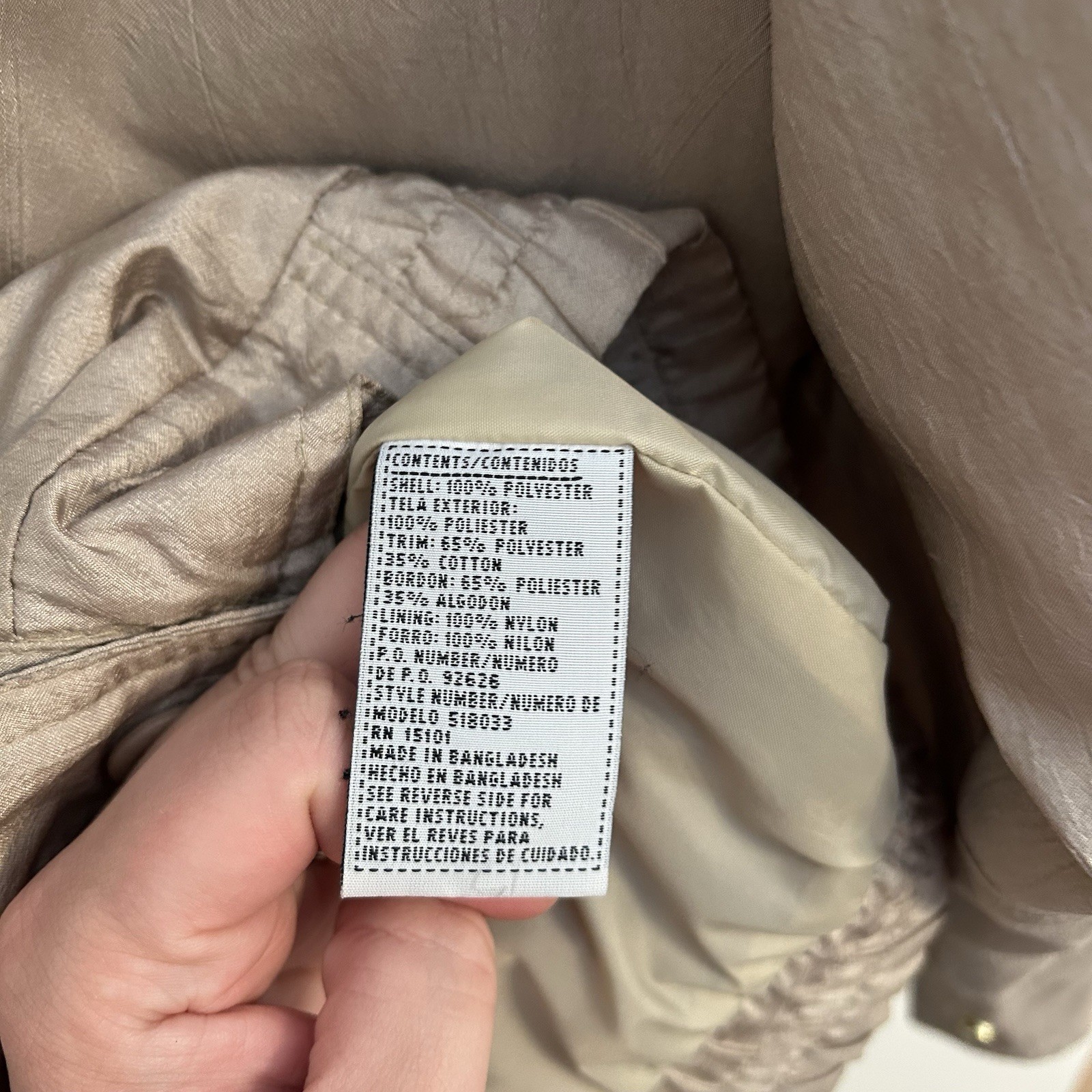 Vintage CS Essentials Long Jacket Tan Women’s Medium Snap Closure thumbnail 9