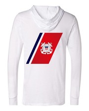USCG Stripe Hoodie Coast Guard Men's /Unisex LIGHTWEIGHT Hooded Sweatshirt