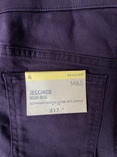 Jeggings Size 6 Regular High Rise Stretch Aubergine Shade NWT