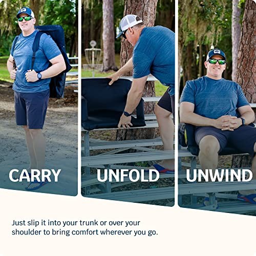 ALPCOUR RECLINING STADIUM SEAT WIDE BLEACHER BACK SUPPORT CUSHION - BLACK