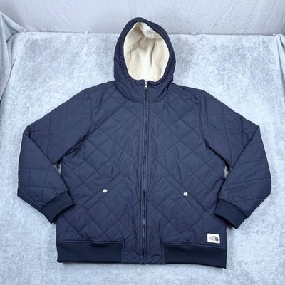 The North Face Cuchillo Insulated Quilted Jacket Men XL Hood Sherpa Fleece Lined