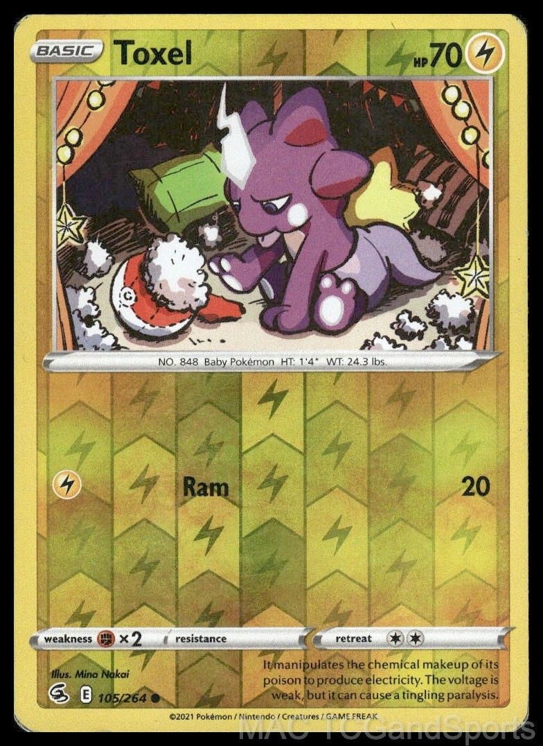 Toxel 105/264 Reverse Holo Fusion Strike Pokemon TCG MP