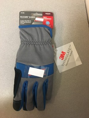 M Synthetic Leather Cold Weather Blue/Gray Gloves 7561806