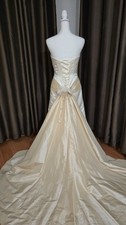 Ivory Strapless Wedding Dress Size 6 A-Line Bridal Gown Corset Detachable Train