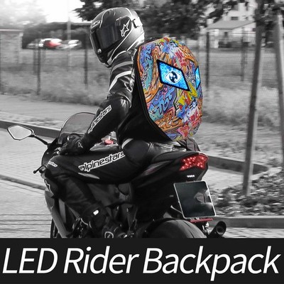 Motorcycle Backpack for Men, LED Backpack With DIY Programmable Rider Backpack