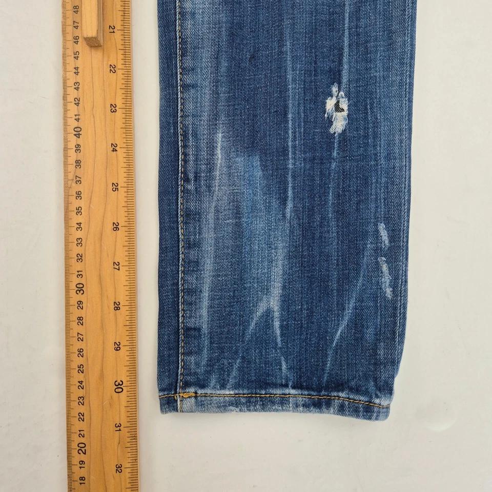 Jeans DSQUARED2 46 W32 L31 azul para hombre ajustado algodón desgastado estil... - Imagen 2 de 4