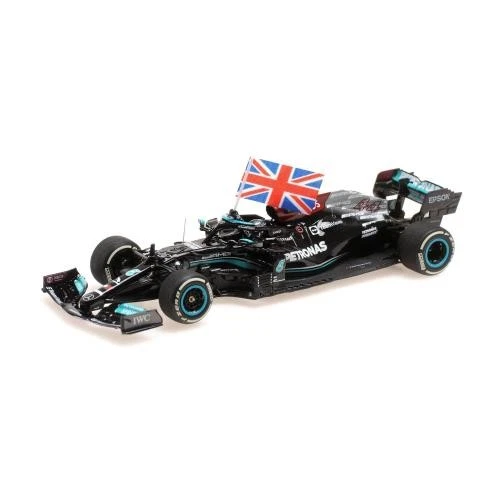 1:43 MINICHAMPS Mercedes W12 Hamilton Win.British F1 Gp 2021 +Bandiera 410211144 - Immagine 2 di 2