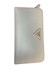 Portafoglio Prada Bianco Portafoglio Lampo Saffiano Triang Bi-Food