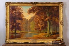 David Mead (1906-1986) Magnificent Large English Autumn Landscape Oil Painting