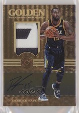 2017 Panini Opulence Golden Memorabilia Holo Gold 8/10 Derrick Favors Auto 0c3