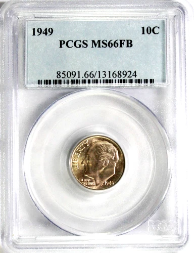 1949 Roosevelt Dime PCGS MS66 FB #GA6-24 "90% Silver"