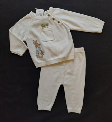 Baby Unisex Peter Rabbit Elfenbein 2-teiliges Set Oberteil & Hose 3/6 Monate