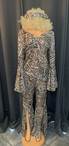 California Costumes Foxy Lady Costume Women XL Disco 70s Jumpsuit Wig Set