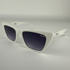 Quay Australia Call The Shots Polarized Cat Eye Sunglasses White Off White