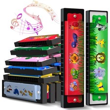 15Pcs Harmonica for Kids 16 Holes Musical Instrument, Return Gift Cartoon Dou...