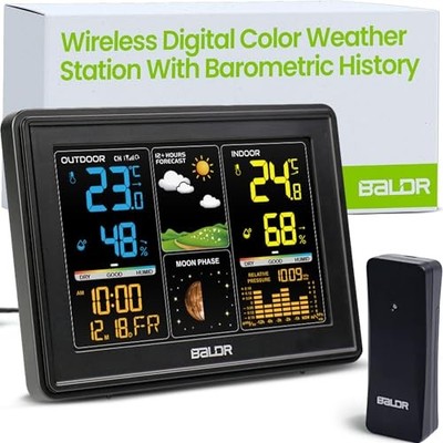 BALDR Weather Station Moon Phase Barometric Pressure Thermo-hygrometer w/ Sensor