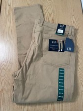 New Mens Gap 5 Pocket Pants Stretch Twill Classic Style Slim Fit Tannin 40"x32"