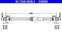 Bremsschlauch ATE 83.7249-0536.3 FüR VW Audi 8P1 A3 357 3C5 Passat CC B6 3C2 TSI