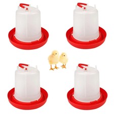 4-Pack Plastic Poultry Drinker Kit  1L Hanging Water Container for Chicken