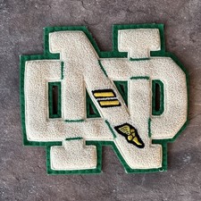 GREEN UNIVERSITY OF NOTRE DAME Letterman Jacket FIGHTING IRISH Track PATCH 1950s