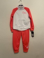 NWT Nike Tracksuit Joggers Set Toddler Girl Size 4T White  Racer Pink