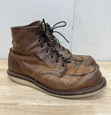Red Wing 1907 Moc Toe Boots 8.5D Copper Rough & Tough Leather USA Made