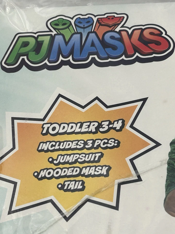 Gekko PJ Máscaras Clásico Niño Pequeño Talla M 3T/4T Licencia Oficial Disfraz Disfraz Foto 3 de 4