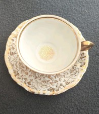 Mokkatasse mit Untertasse Goldverzierungen J. Kronester Bavaria Sammler-Tasse